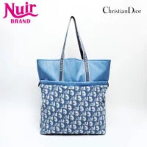 Christian Dior Pile Beach Bag Trotter Tote Blue